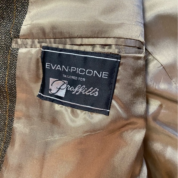 EVAN PICONE MEN’S BLAZER Wool Tweed Sports Coat Leather Elbow Patches Size 44R - Picture 7 of 13
